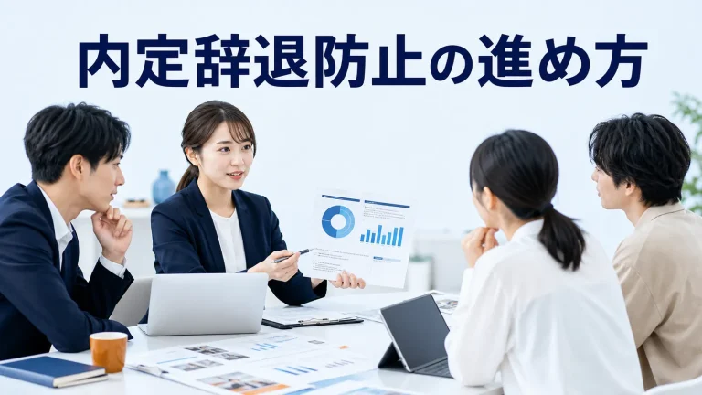 内定辞退防止の進め方を内容別のオリジナル構図で整理した解説画像