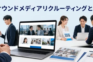 オウンドメディアリクルーティングとはを内容別のオリジナル構図で整理した図解