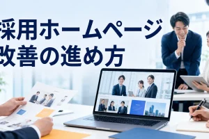 採用ホームページ改善の進め方を内容別のオリジナル構図で整理した解説画像