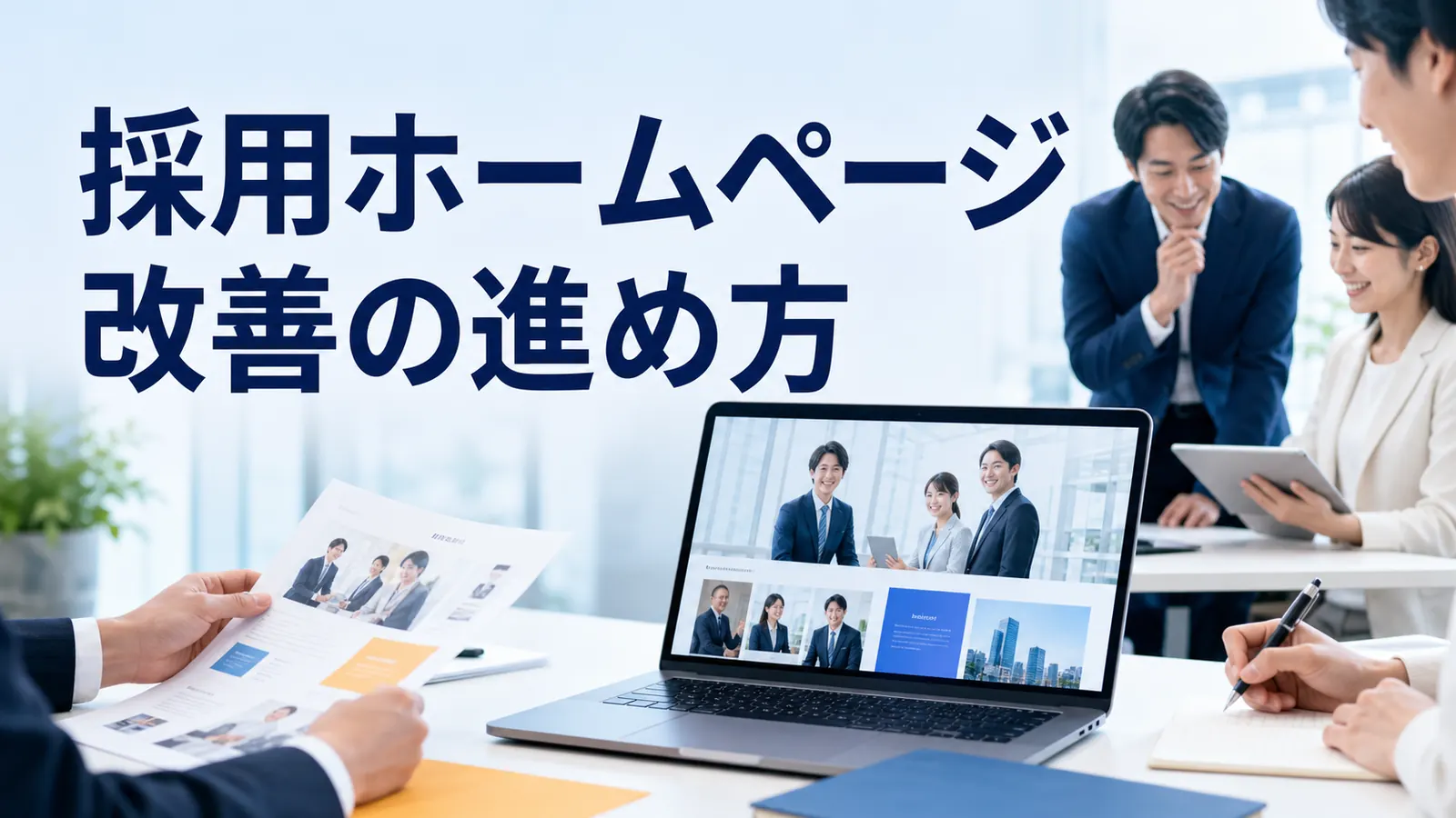 採用ホームページ改善の進め方を内容別のオリジナル構図で整理した解説画像