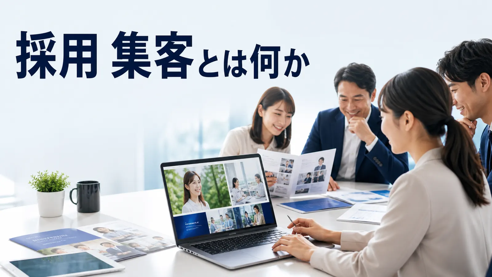 採用 集客とは何かを内容別のオリジナル構図で整理した解説画像