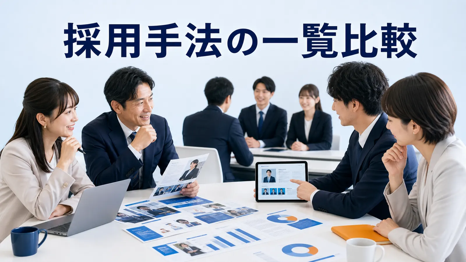 採用手法の一覧比較を内容別のオリジナル構図で整理した解説画像