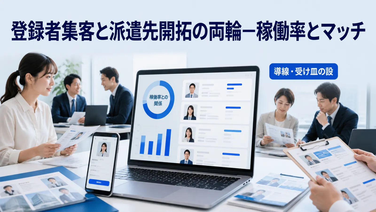 登録者集客と派遣先開拓の両輪―稼働率とマッチ