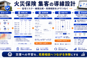 火災保険 集客の方法｜相談・申込につながる広告・LP・追客導線を解説 Image 2.0 図解