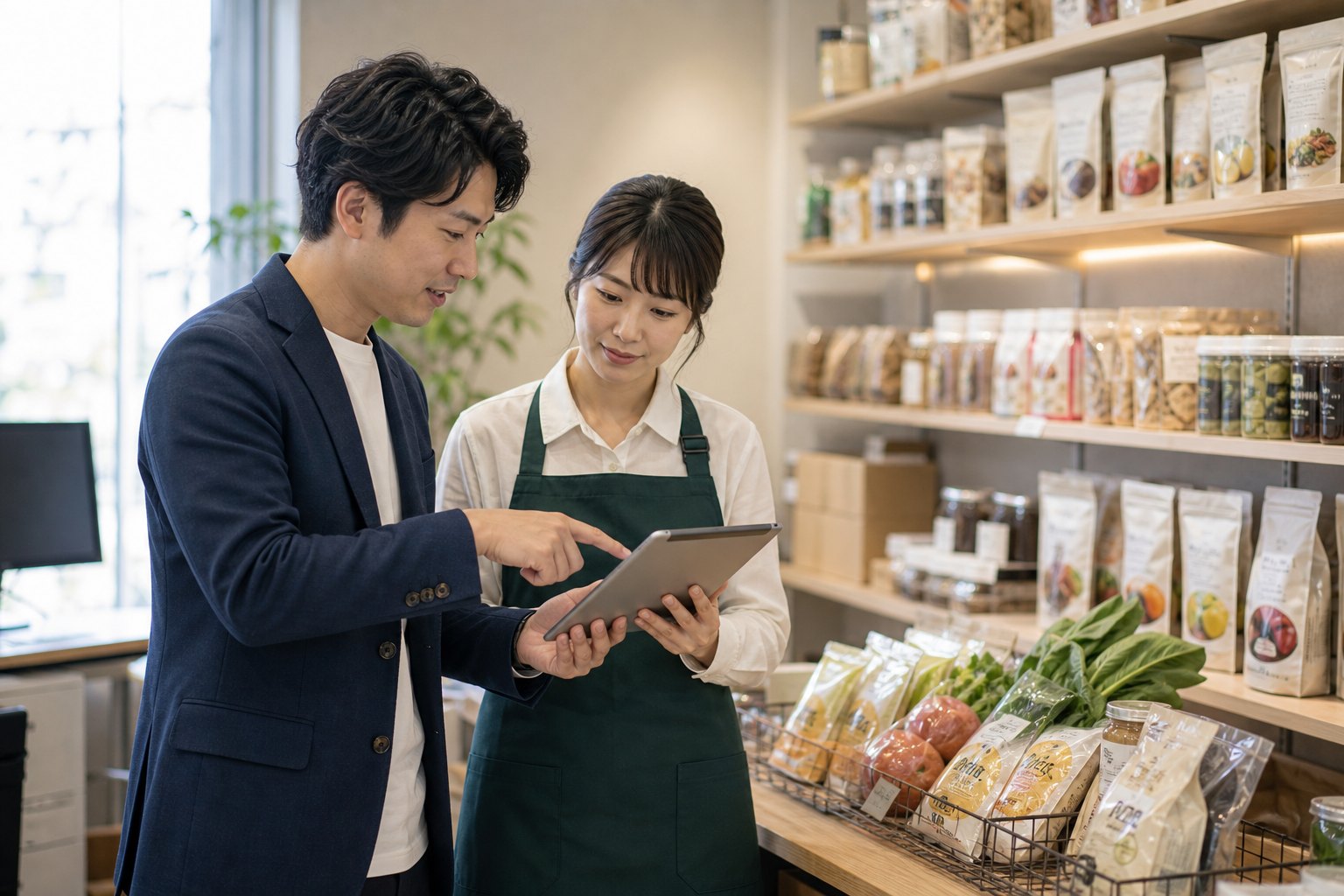 食品小売と宅配サービスの販促現場