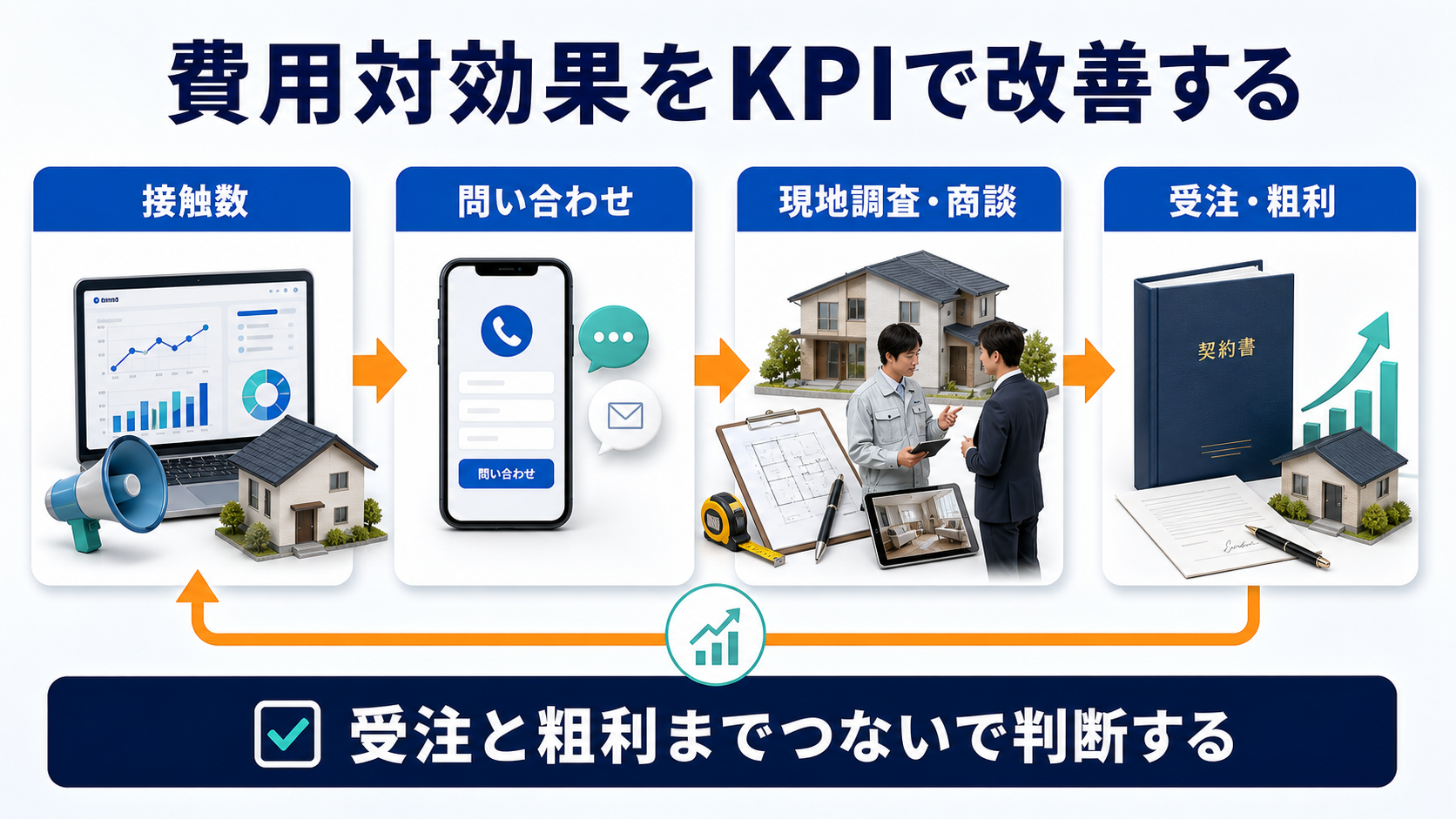 KPIは反響数ではなく受注と粗利まで見る