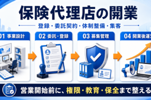 保険代理店を開業するには？登録・委託契約・体制整備・集客を解説