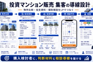 投資マンション販売 集客の方法｜問い合わせにつながる広告・LP・SEO導線を解説 Image 2.0 図解