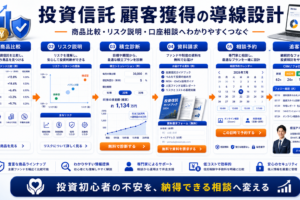 投資信託 顧客獲得の方法｜相談・申込につながる広告・LP・追客導線を解説 Image 2.0 図解