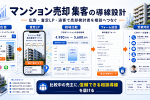マンション売却 集客の方法｜問い合わせにつながる広告・LP・SEO導線を解説 Image 2.0 図解