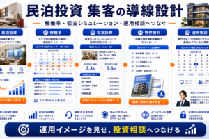 民泊投資 集客の方法｜問い合わせにつながる広告・LP・SEO導線を解説 Image 2.0 図解
