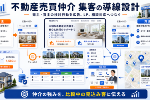 不動産売買仲介 集客の方法｜問い合わせにつながる広告・LP・SEO導線を解説 Image 2.0 図解