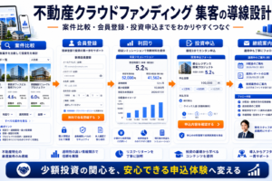 不動産クラウドファンディング 集客の方法｜問い合わせにつながる広告・LP・SEO導線を解説 Image 2.0 図解