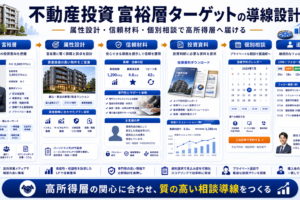不動産投資 富裕層 ターゲットの方法｜問い合わせにつながる広告・LP・SEO導線を解説 Image 2.0 図解