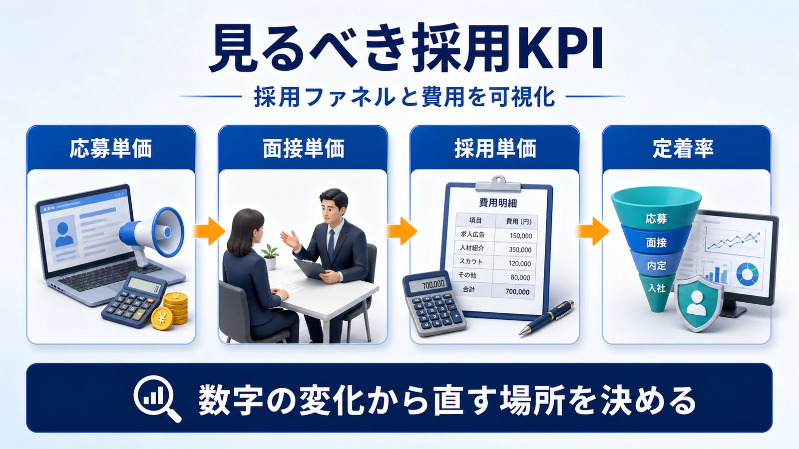 採用コスト 見るべきKPI 図解