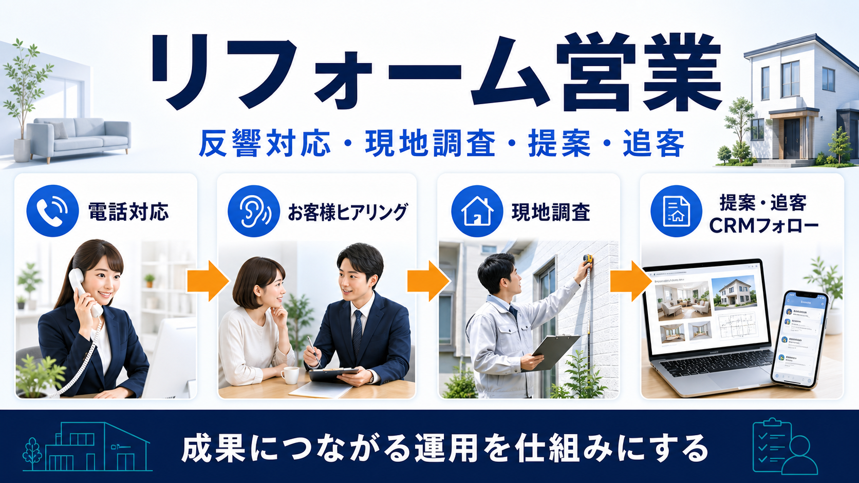 リフォーム営業の進め方｜反響対応・現地調査・提案・追客を解説