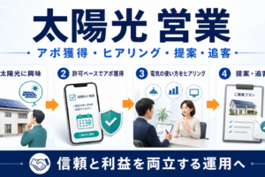 太陽光営業の方法|アポ獲得・ヒアリング・提案・追客を解説