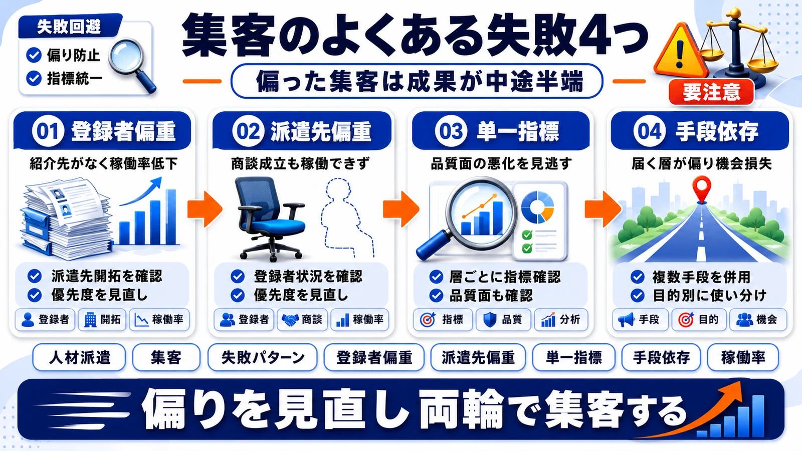 人材派遣集客の失敗パターンを整理したImage 2.0図解