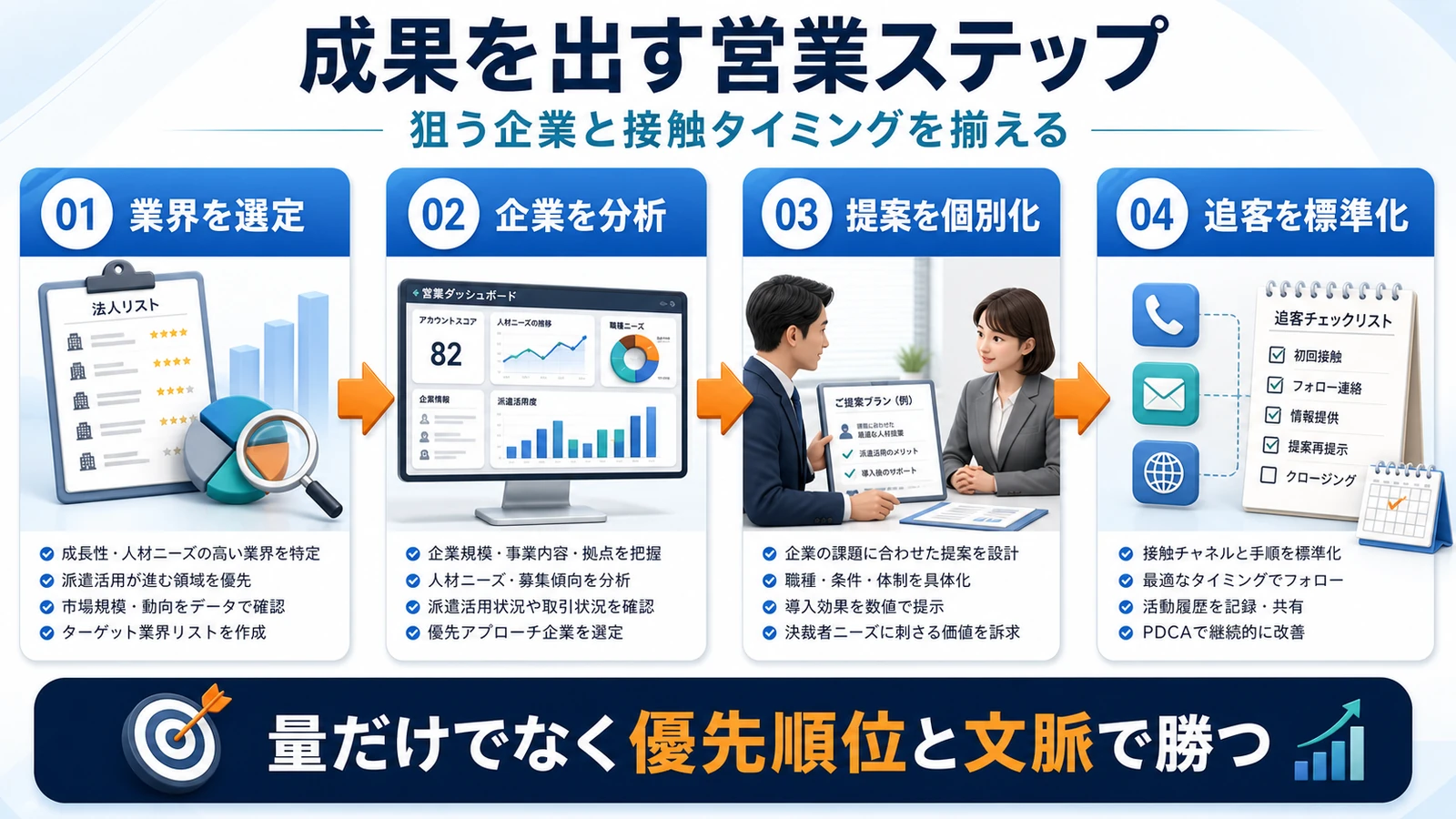 人材派遣 営業 人材派遣 営業の実践方法 図解