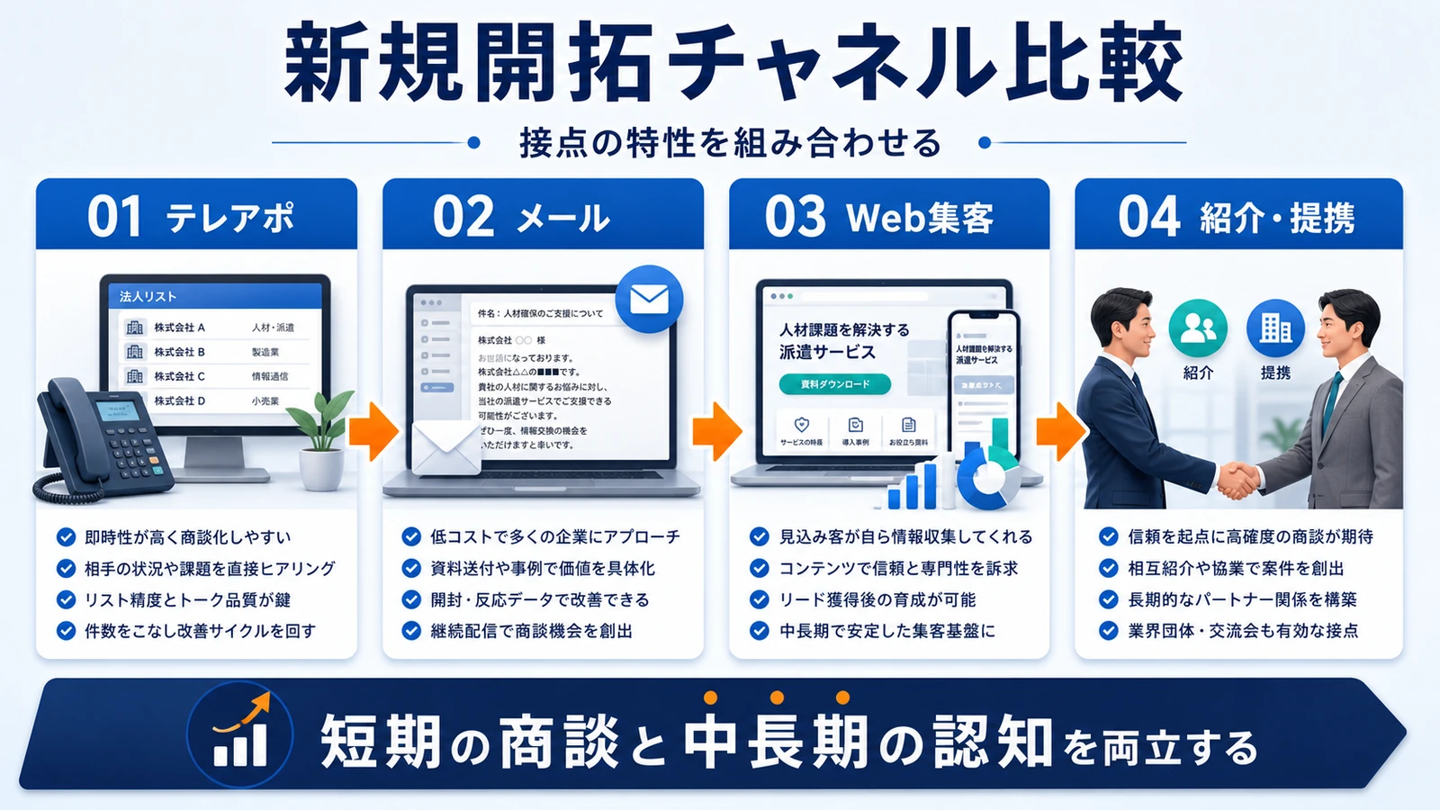 人材派遣 営業 チャネルの役割分担 図解