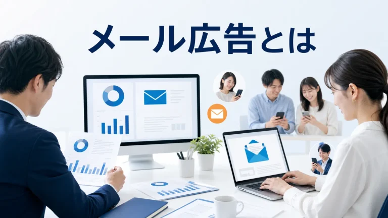 メール広告とはを内容別のオリジナル構図で整理した図解