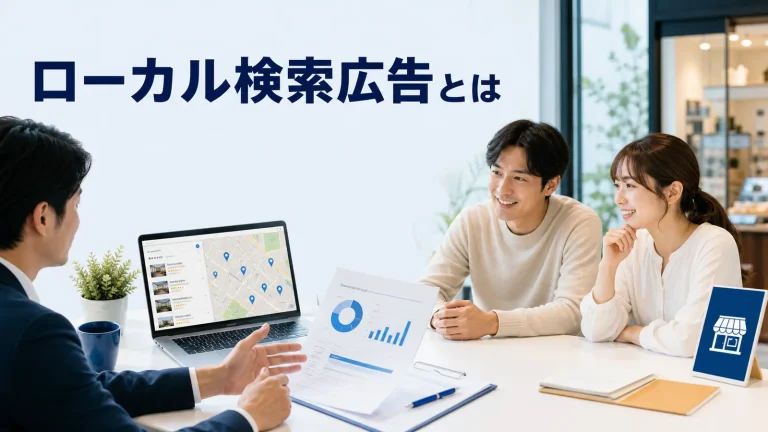 ローカル検索広告とはを内容別のオリジナル構図で整理した図解