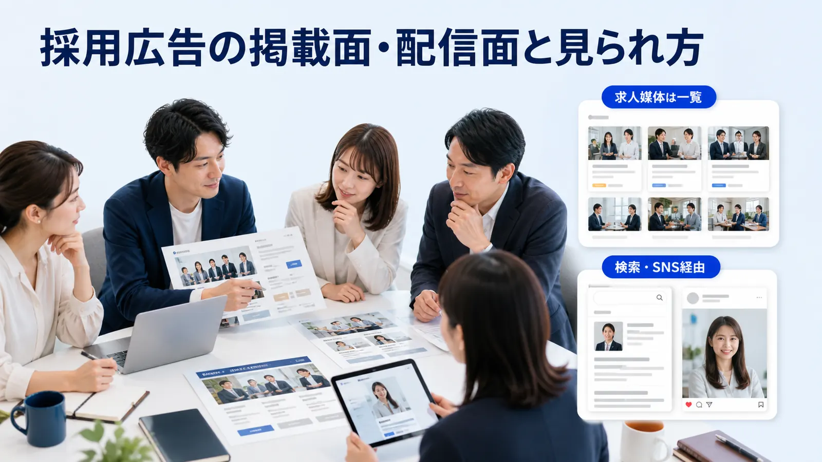 採用広告の掲載面・配信面と見られ方