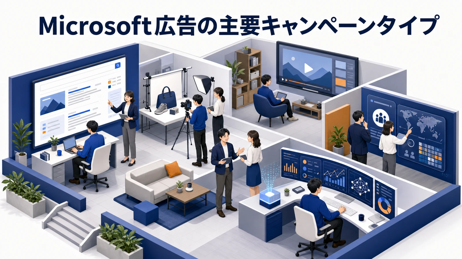 Microsoft広告の主要キャンペーンタイプ Image 2.0図解