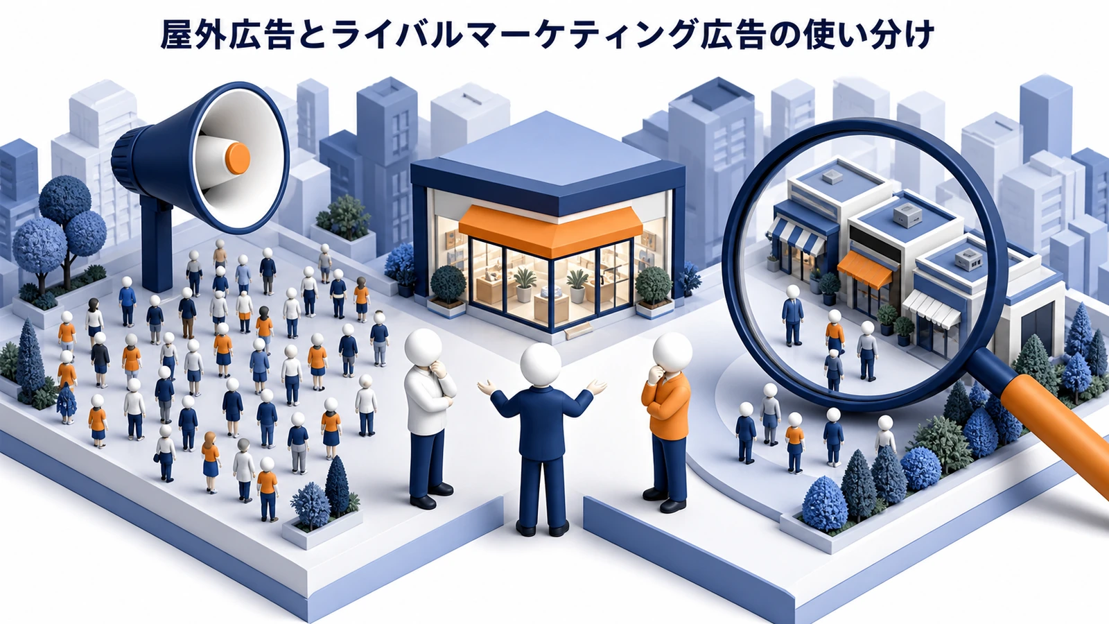 屋外広告とライバルマーケティング広告の使い分けを解説するimage2.0インフォグラフィック