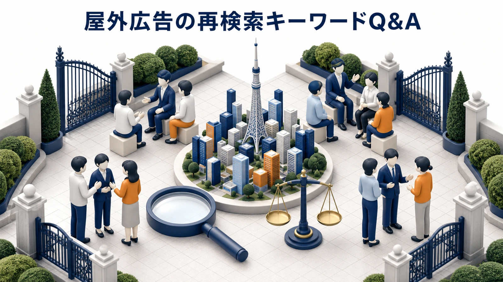 屋外広告の再検索キーワードQ&Aを解説するimage2.0インフォグラフィック