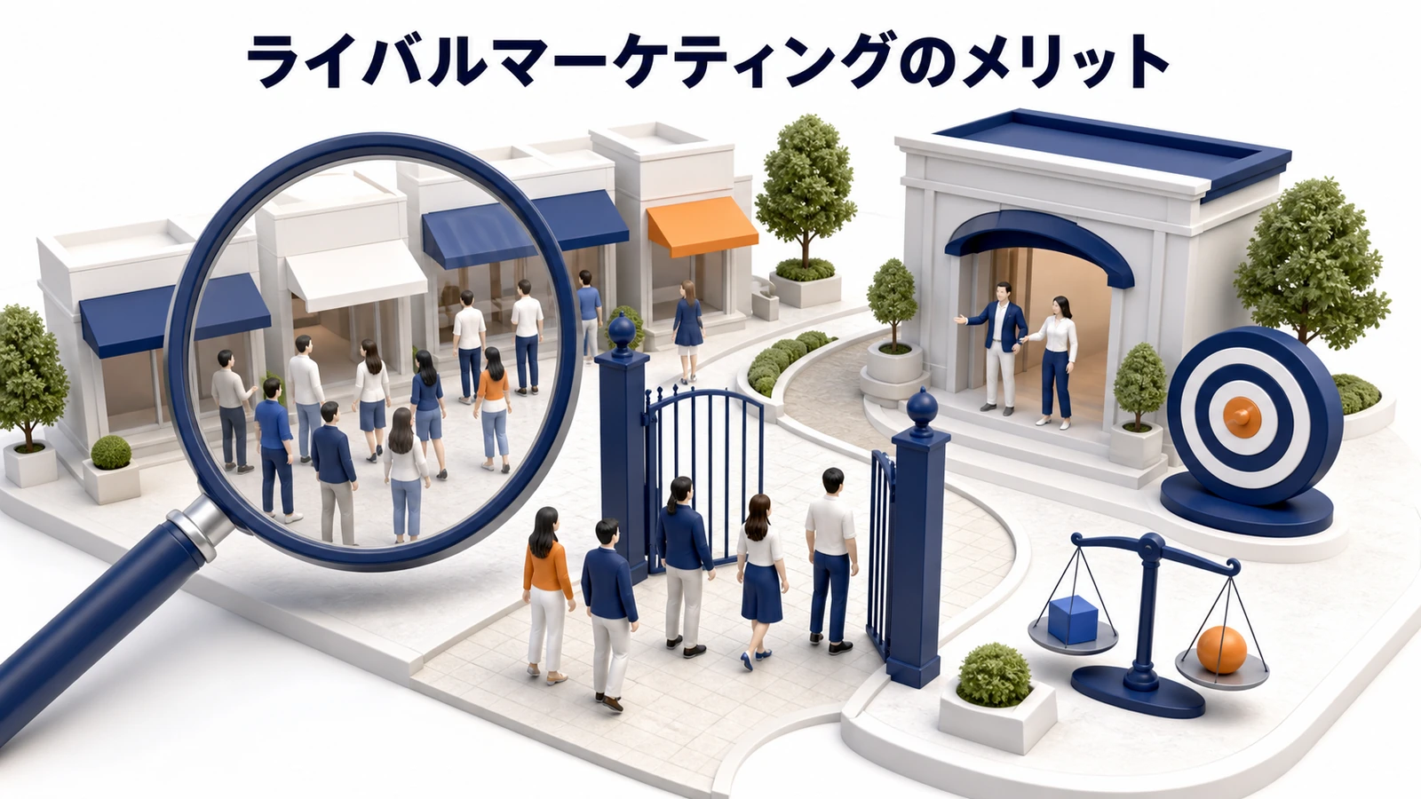 ライバルマーケティングのメリットを説明する図解