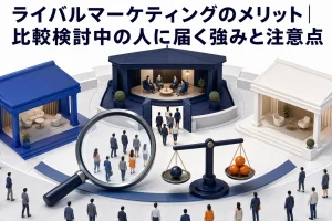 ライバルマーケティングのメリット｜比較検討中の人に届く強みと注意点 Image 2.0 図解