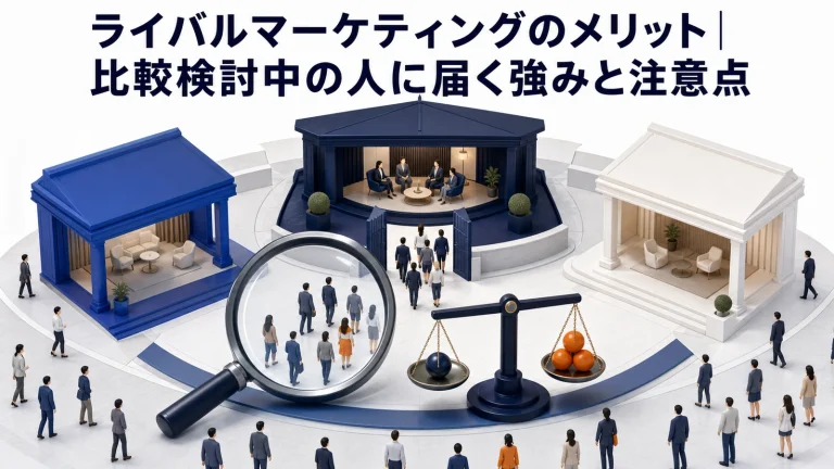 ライバルマーケティングのメリット|比較検討中の人に届く強みと注意点 Image 2.0 図解