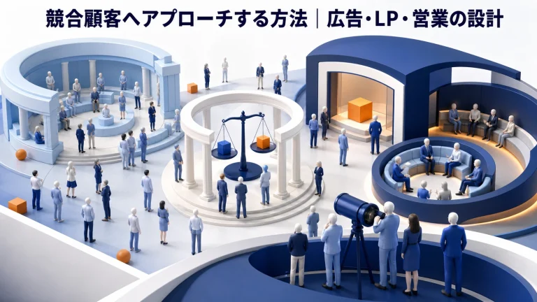 競合顧客へアプローチする方法|広告・LP・営業の設計 Image 2.0 図解
