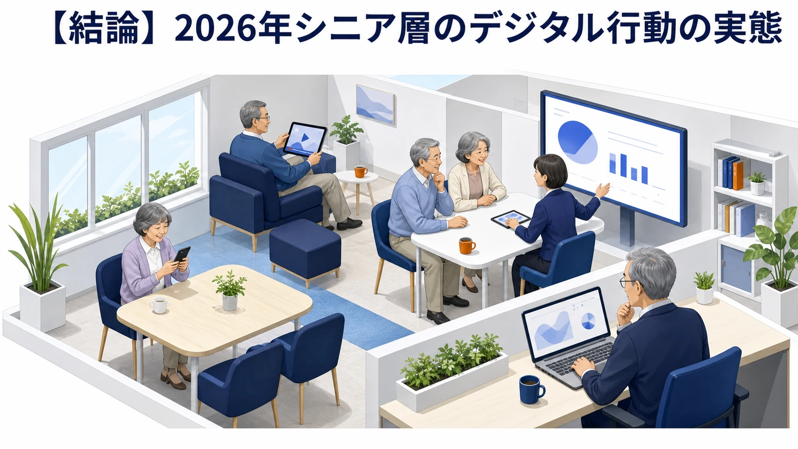 【2026年最新】シニア層に響くAI活用マーケティング完全ガイド｜ChatGPT・LINE・YouTube戦略とヘルステック対応 2026年シニア層のデジタル行動の実態 Image 2.0図解