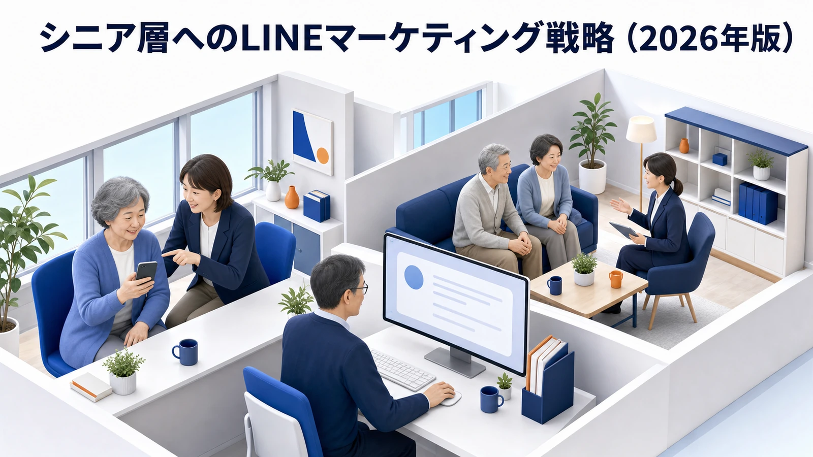 【2026年最新】シニア層に響くAI活用マーケティング完全ガイド｜ChatGPT・LINE・YouTube戦略とヘルステック対応 シニア層へのLINEマーケティング戦略（2026年版） Image 2.0図解