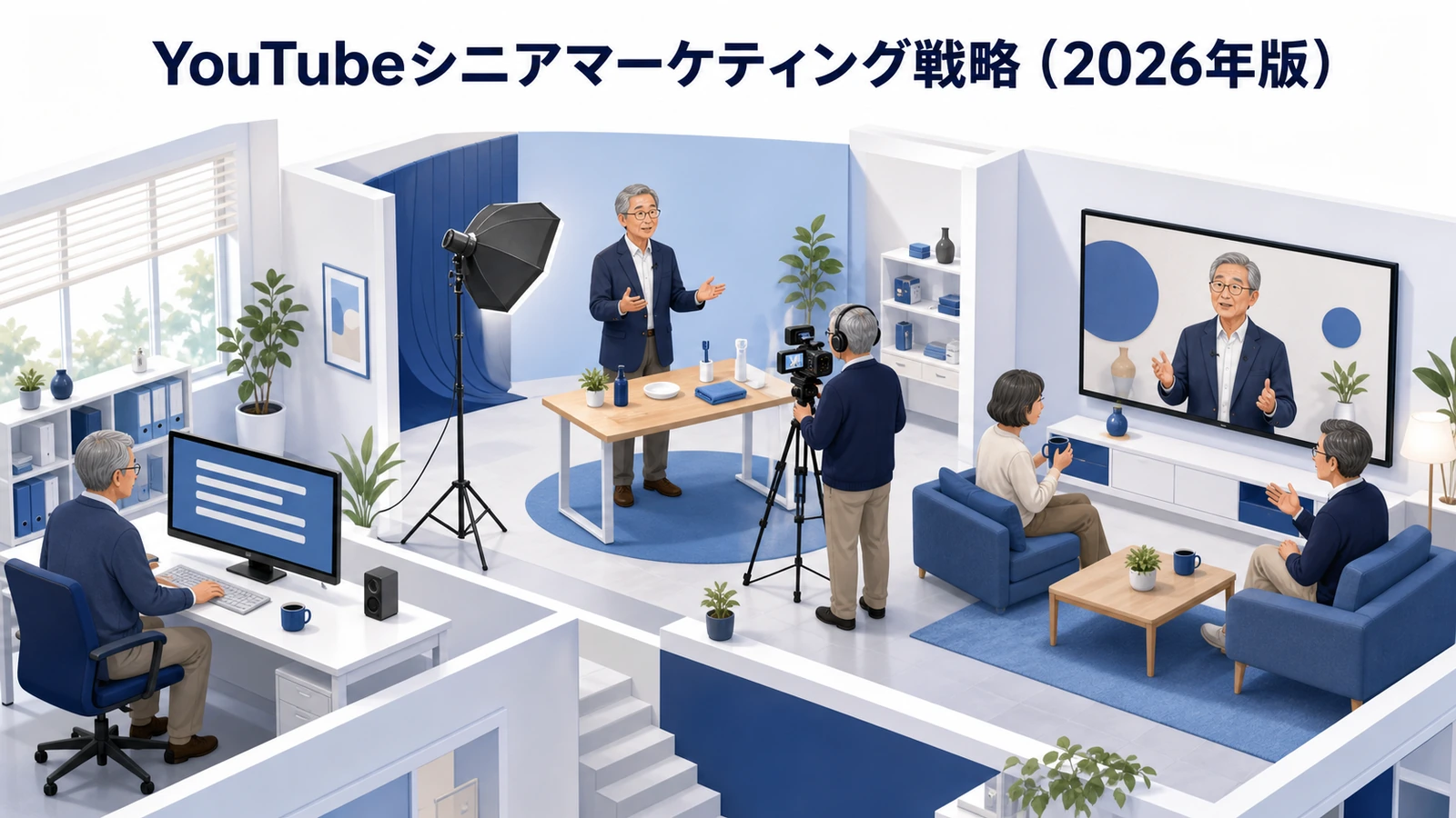 【2026年最新】シニア層に響くAI活用マーケティング完全ガイド｜ChatGPT・LINE・YouTube戦略とヘルステック対応 YouTubeシニアマーケティング戦略（2026年版） Image 2.0図解