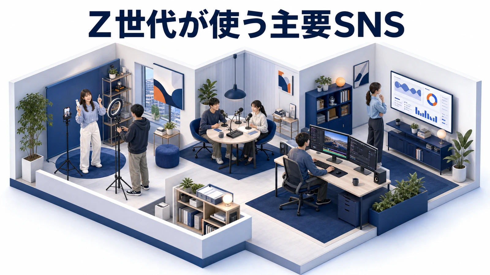 【2026年最新】Z世代マーケティング完全ガイド｜特徴・消費行動・SNS戦略・AIネイティブ対応 Z世代が使う主要SNS Image 2.0図解