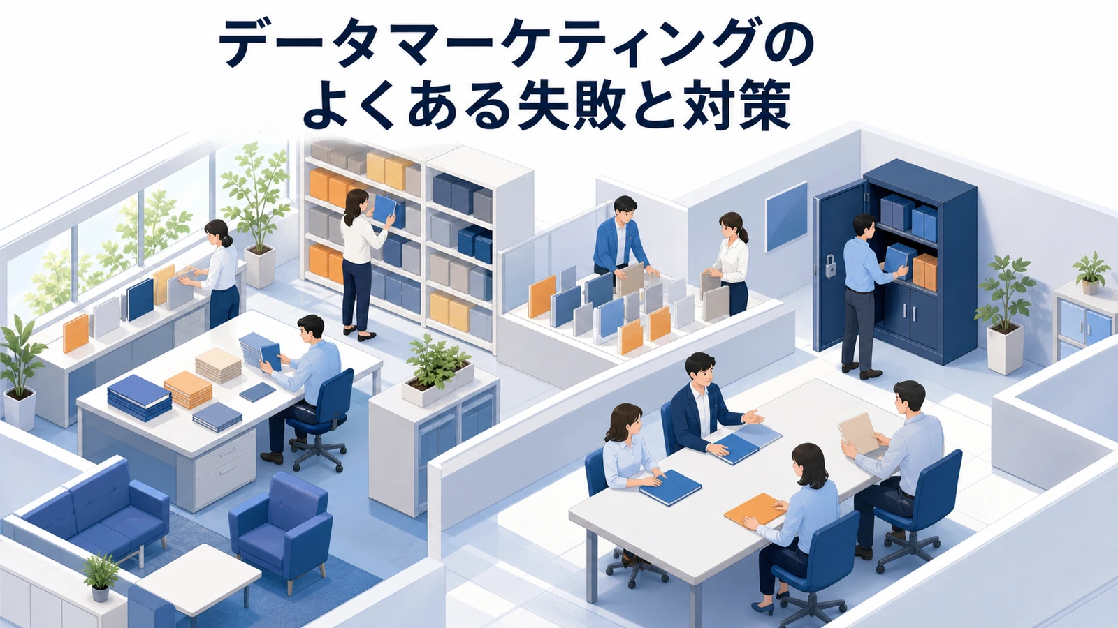 データマーケティングのよくある失敗と対策 目的不明 データ分断 分析止まり 改善不足 Image 2.0図解