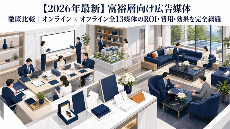 【2026年最新】富裕層向け広告媒体 徹底比較｜オンライン×オフライン全13媒体のROI・費用・効果を完全網羅 Image 2.0 図解