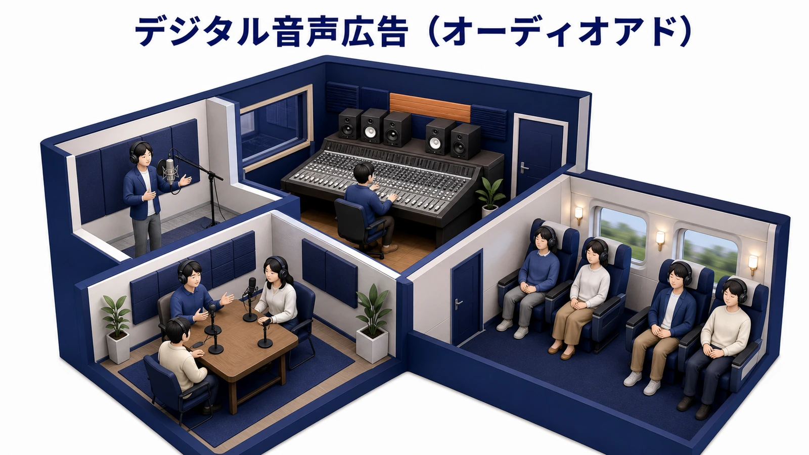 デジタル音声広告の特徴を整理したImage 2.0図解