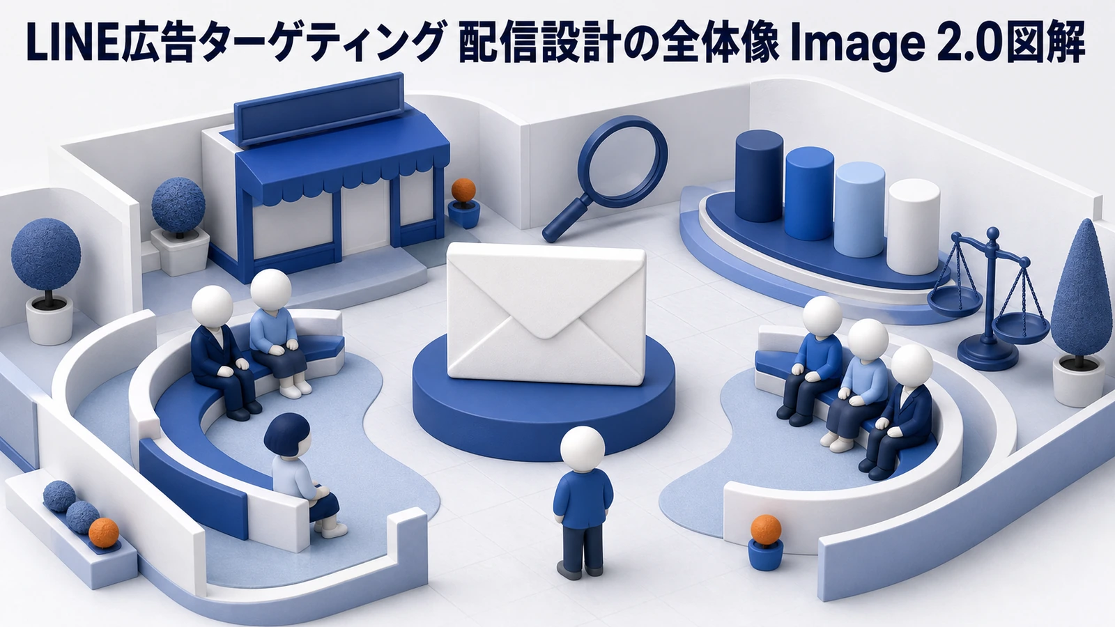 LINE広告ターゲティング 配信設計の全体像 Image 2.0図解