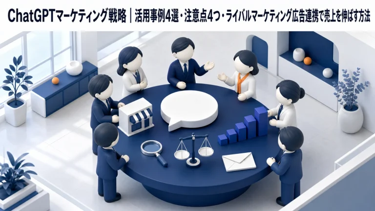 ChatGPTマーケティング戦略|活用事例4選・注意点4つ・ライバルマーケティング広告連携で売上を伸ばす方法 Image 2.0 図解