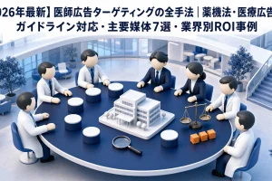 【2026年最新】医師広告ターゲティングの全手法|薬機法・医療広告ガイドライン対応・主要媒体7選・業界別ROI事例 Image 2.0 図解