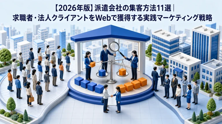 【2026年版】派遣会社の集客方法11選｜求職者・法人クライアントをWebで獲得する実践マーケティング戦略 Image 2.0 図解