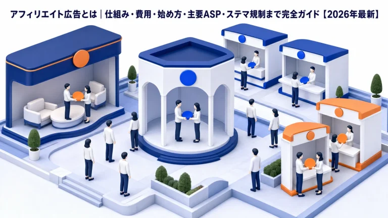 アフィリエイト広告とは|仕組み・費用・始め方・主要ASP・ステマ規制まで完全ガイド【2026年最新】 Image 2.0 図解