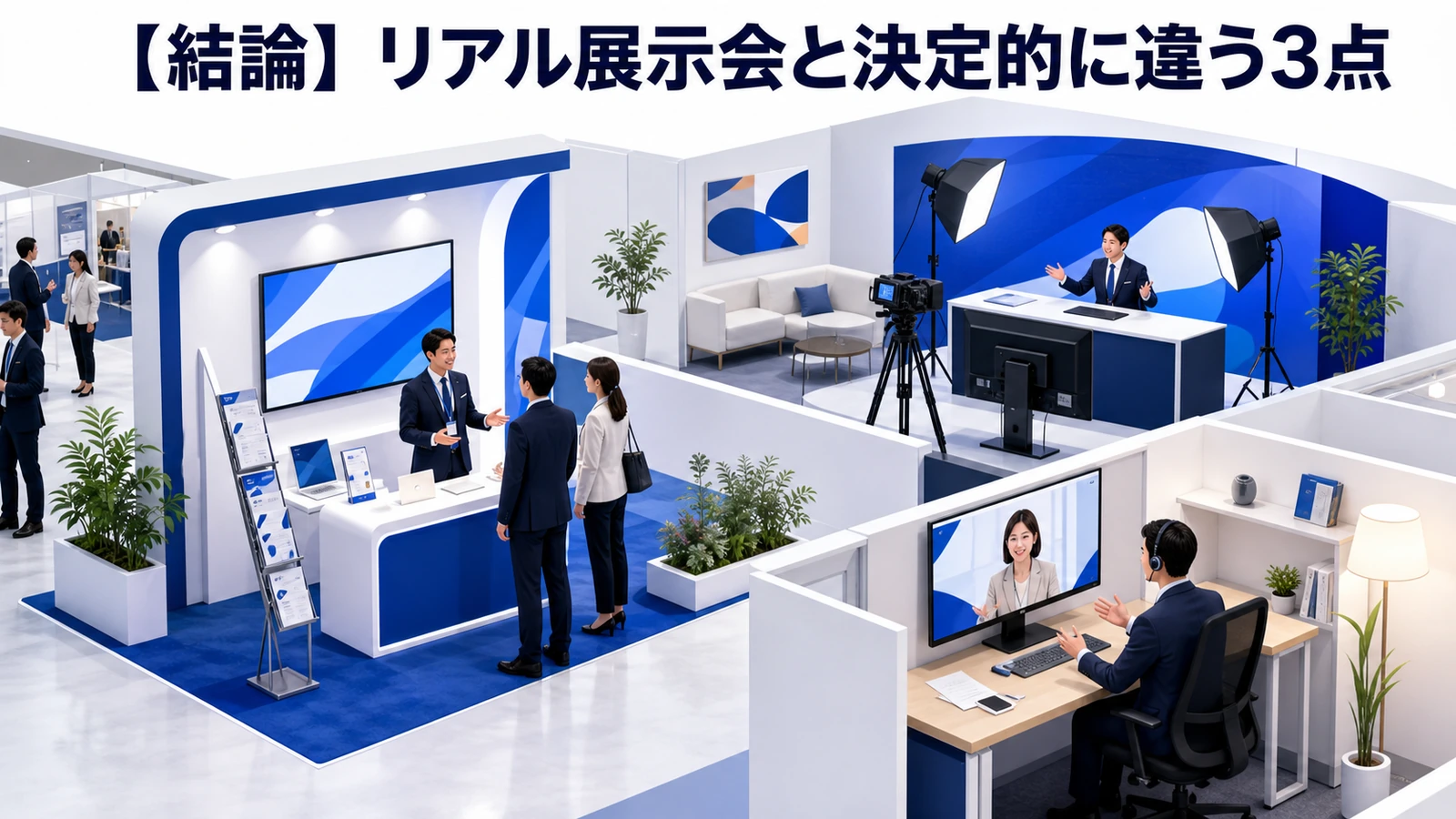 オンライン展示会とは？集客・商談化のコツとライバルマーケティング広告 オンライン展示会とは？ Image 2.0図解