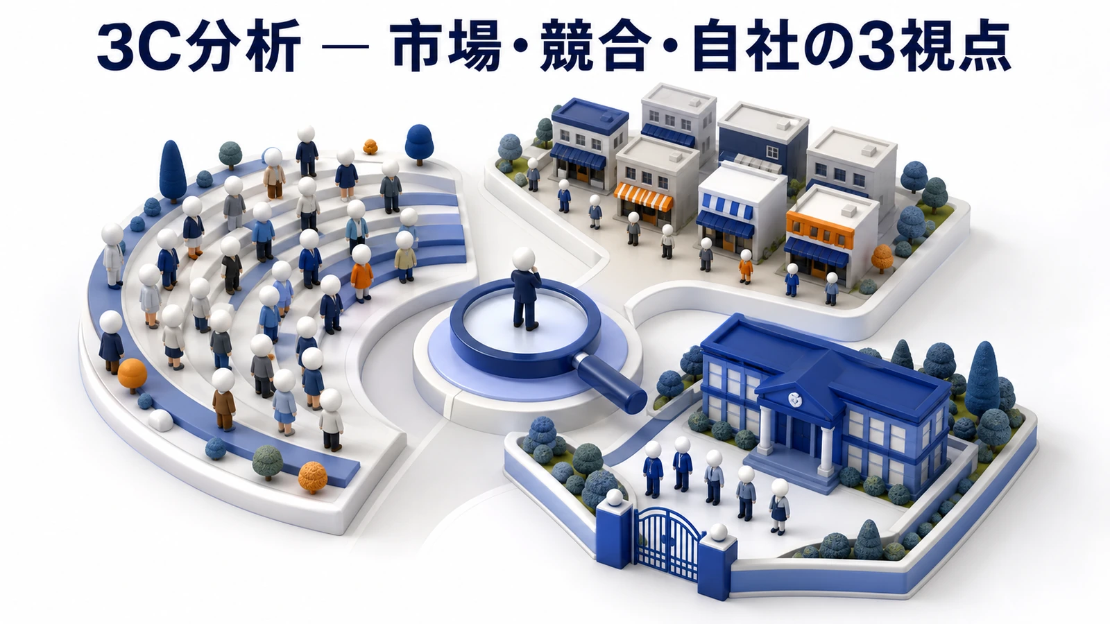 3C分析を市場・競合・自社の3視点で整理したImage 2.0図解