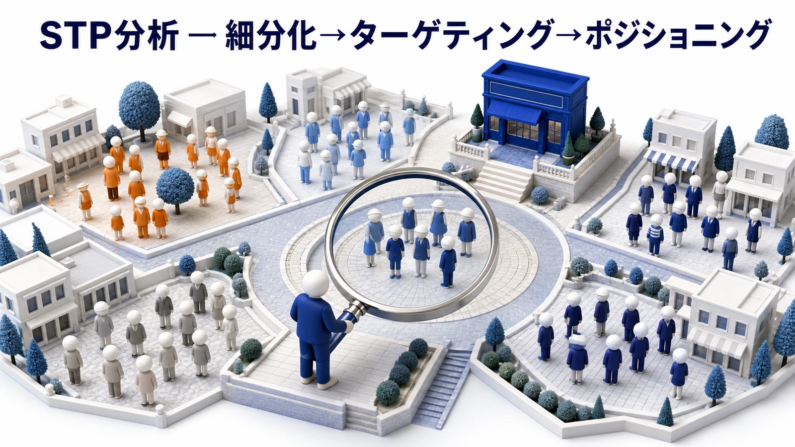 STP分析をセグメンテーション・ターゲティング・ポジショニングで整理したImage 2.0図解