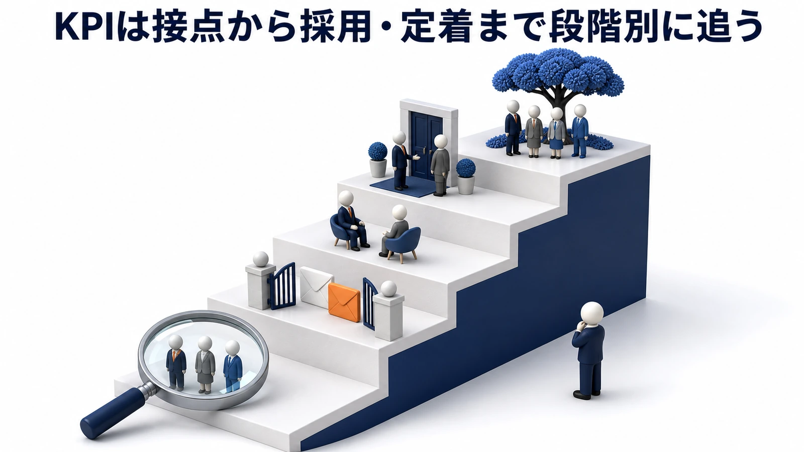 KPIは接点から採用・定着まで段階別に追う